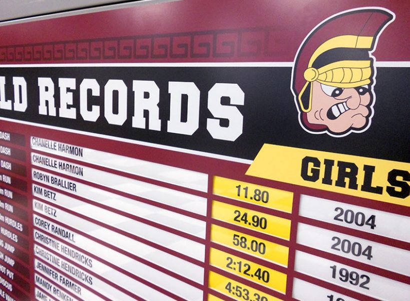 sports record board wall